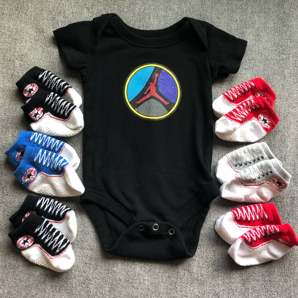 Jordan Onesie with some All Star Socks